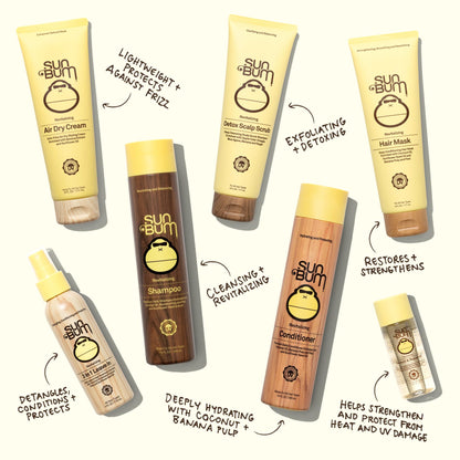 Sun Bum Revitalizing Shampoo & Conditioner – Vegan, Cruelty-Free Hydration for Color-Protected Hair (10 oz Each)