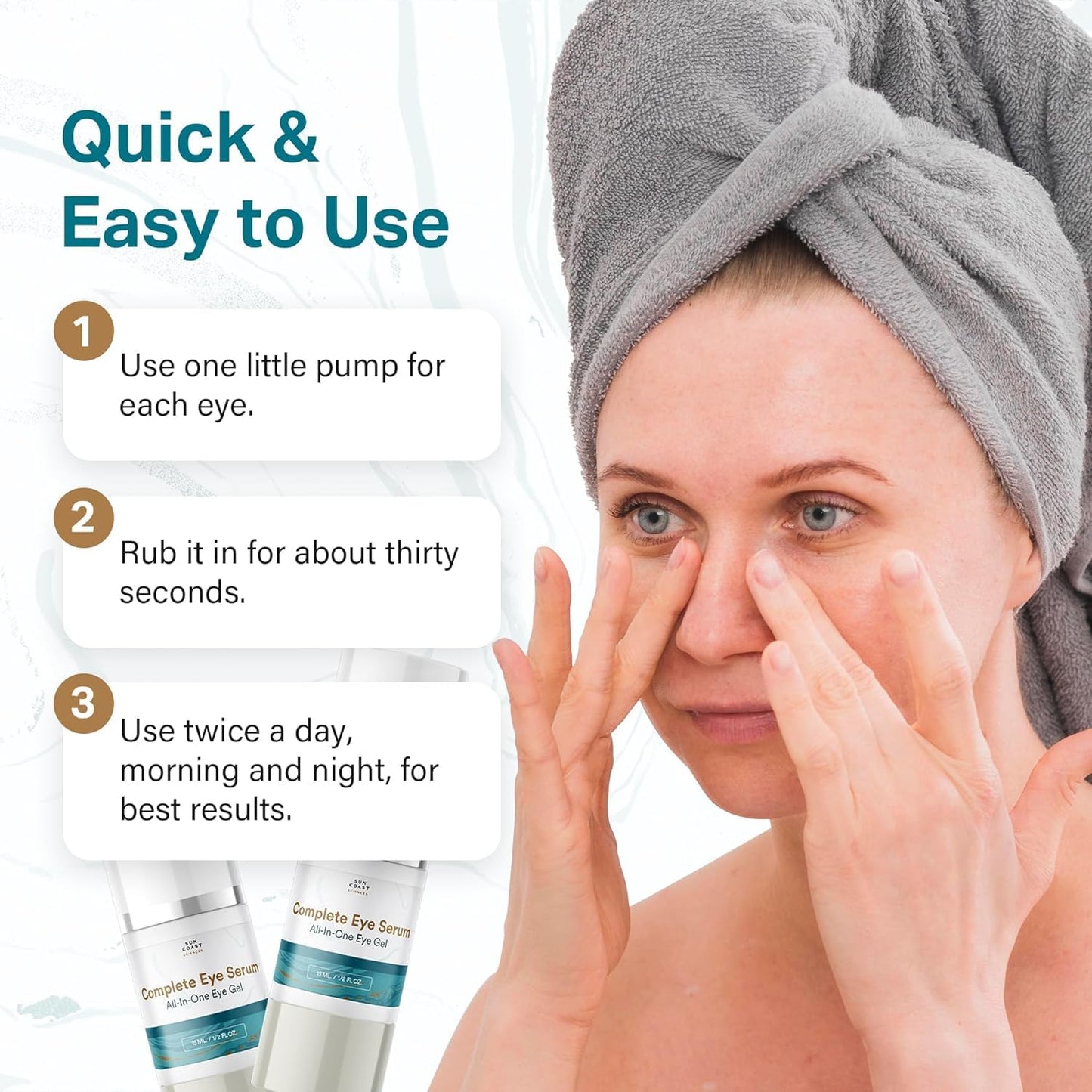 Sun Coast Sciences Complete Eye Serum — Dr. Rosenberg, Pack of 4, Wrinkle Reduction, Age Spots & Under-Eye Bags