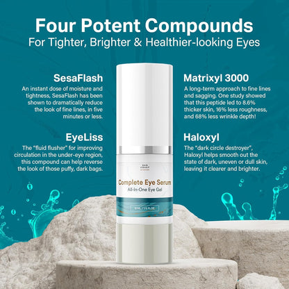 Sun Coast Sciences Complete Eye Serum — Dr. Rosenberg, Pack of 4, Wrinkle Reduction, Age Spots & Under-Eye Bags