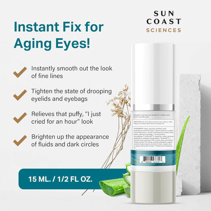 Sun Coast Sciences Complete Eye Serum by Dr. Mark Rosenberg — Wrinkle Reduction, Dark Spot Fading & Under-Eye Bags (Pack of 6)