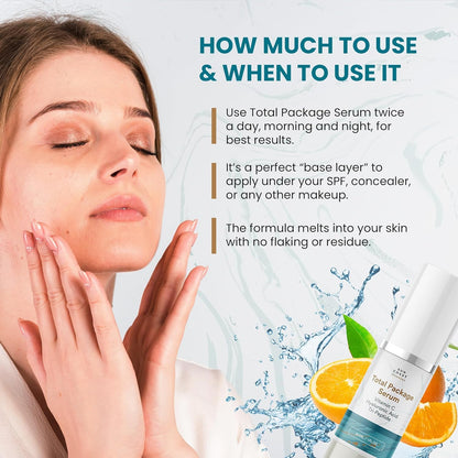Sun Coast Sciences Total Package Serum – All-In-One Vitamin C + Hyaluronic Acid Anti-Aging Serum (Pack of 4, 1 fl oz each)