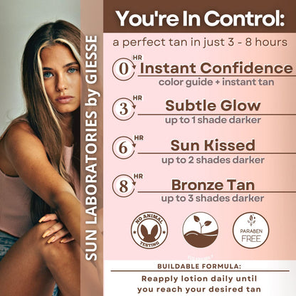 Sun Laboratories by Giesee Dark Sunsation Self Tanner Lotion with Mitt – Very Dark Sunless Tanner