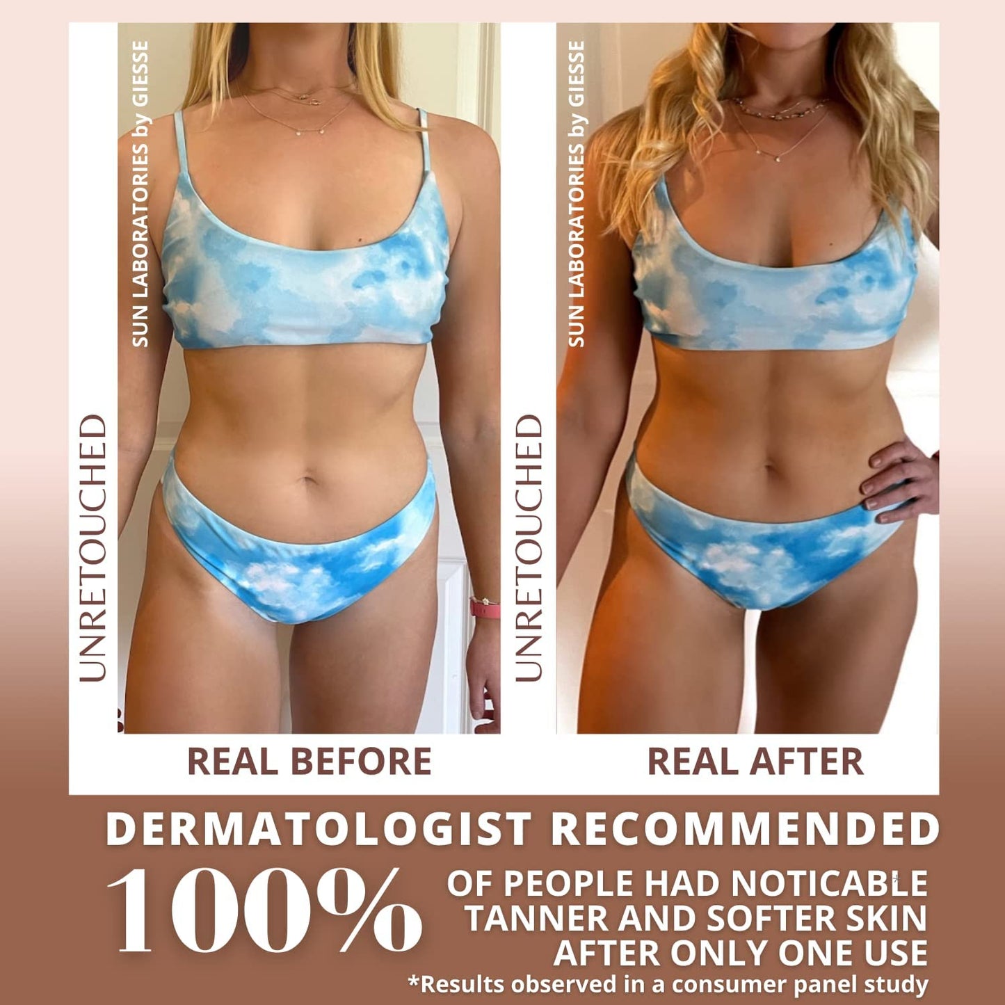 Sun Laboratories by Giesee Ultra Dark Self Tanner Lotion 32 oz + Mitt | Extra Dark Sunless Tanner