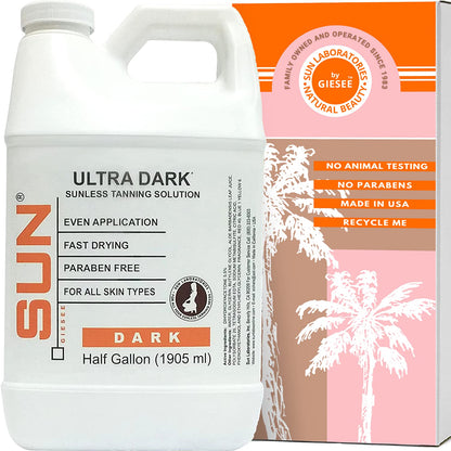 Sun Laboratories by Giesee Ultra Dark Spray Tan Solution | 1/2 Gallon Professional Sunless Tanning Kit