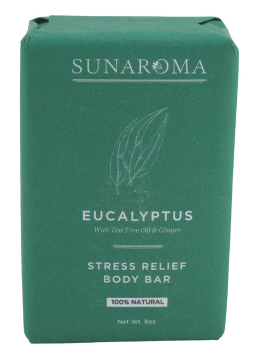 Sunaroma Soap Bar Eucalyptus with Tea Tree + Ginger 8oz – 2 Pack