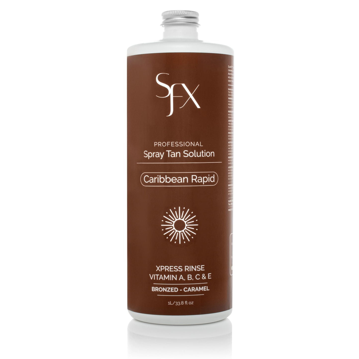 SunFX Caribbean Rapid - All-Natural Spray Tanning Solution for Dark Summer (1L | 33.8 oz)