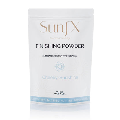 SunFX Post Spray Tan Finishing Powder – Talc-Free, Shimmer Setting Powder (1 lb) | Cheeky-Sunshine