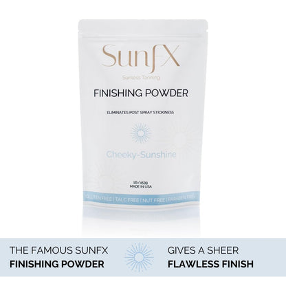 SunFX Post Spray Tan Finishing Powder – Talc-Free, Shimmer Setting Powder (1 lb) | Cheeky-Sunshine