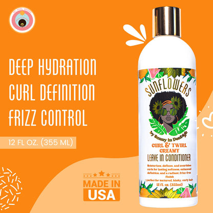 Sunny in Denbigh Sunflowers Curl & Twirl Leave-In Conditioner | Detangle, Define, Moisturize