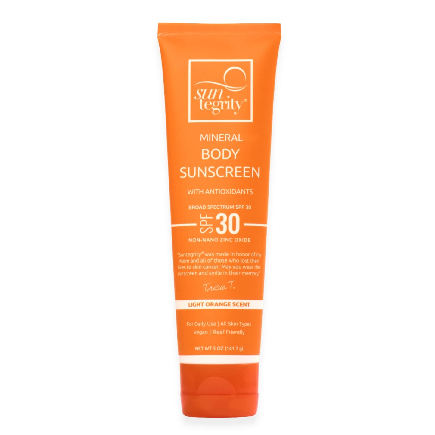 Suntegrity Mineral Body Sunscreen SPF 30, 5 oz – 20% Non-Nano Zinc Oxide, Chemical-Free