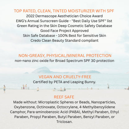 Suntegrity Tinted 5 in 1 Mineral Sunscreen SPF 30 for Face (2 oz) – Medium | Clean, Reef Safe, Vegan BB Cream Moisturizer