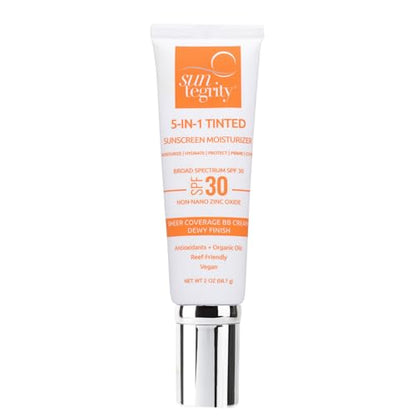 Suntegrity Tinted 5 in 1 Mineral Sunscreen SPF 30 – Golden Light | Tinted BB Cream Moisturizer for Sensitive Skin