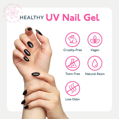 SUNUV 15ml Gel Top Coat & Base Coat Set — No Wipe, HEMA-Free, 2-Pack Gel Nail Kit