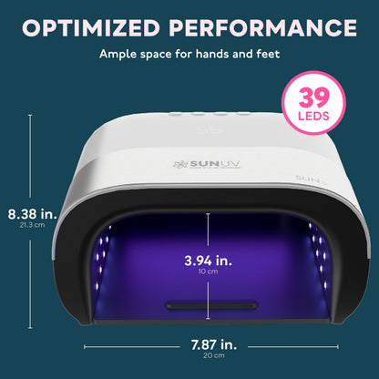 SUNUV SUN3 Professional UV Nail Lamp – 39 LEDs, Dual-Wavelength 365/405nm, 4-Timer & Auto Sensor