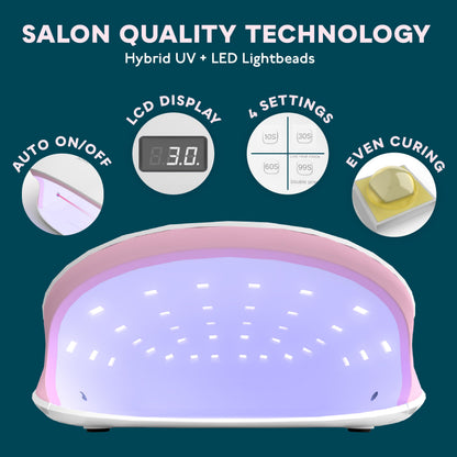 SUNUV SUN4S Pink LED UV Nail Light – 4 Timer Settings, LCD Display, Removable Base