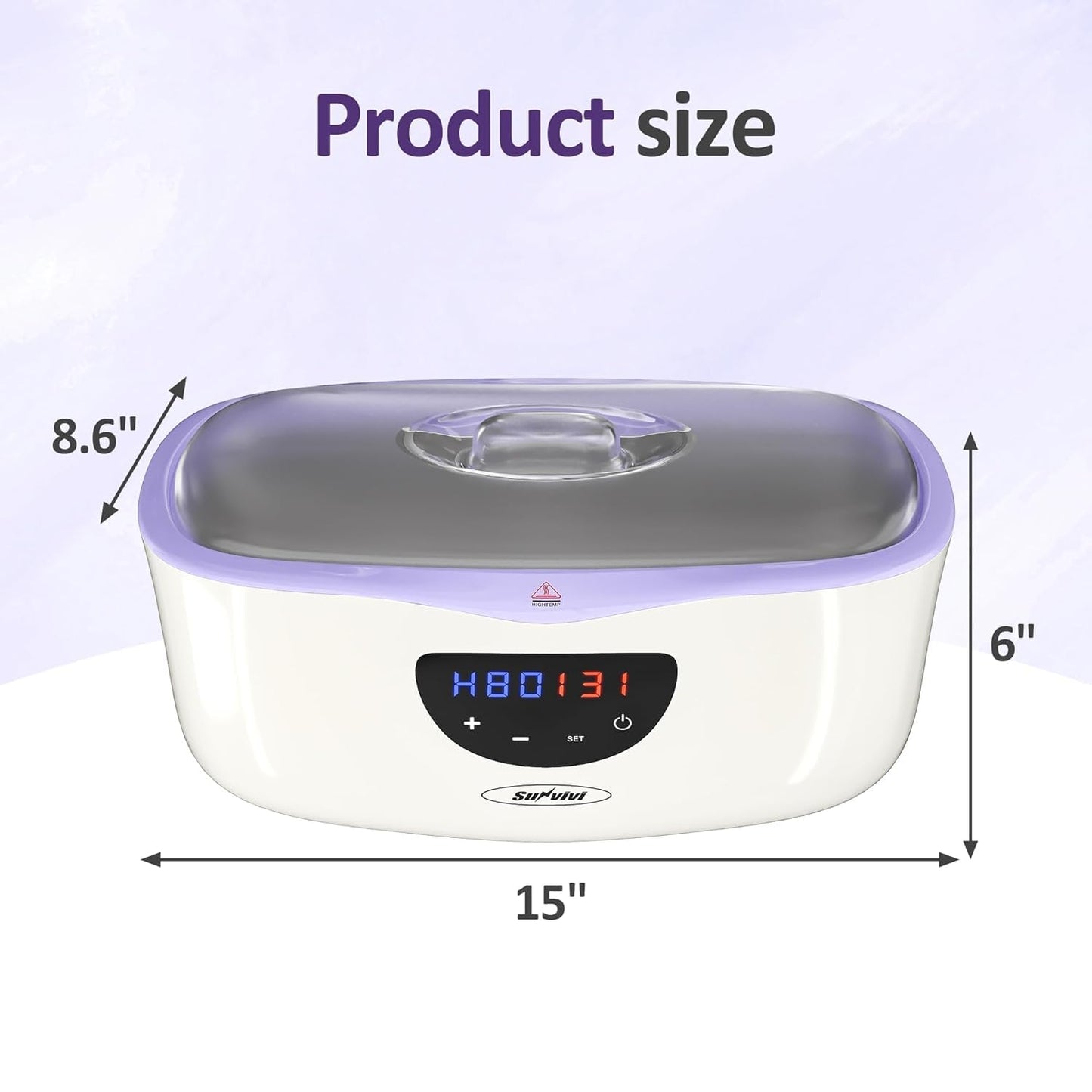 SUNVIVI Paraffin Wax Machine for Hands & Feet - 4000ml Large Capacity, Auto Keep-Warm, 8 Refills