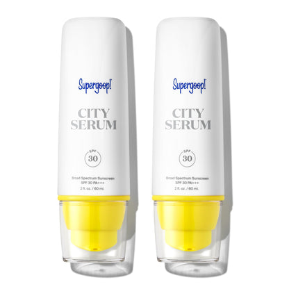 Supergoop! City Serum SPF 30 PA+++ – 2 fl oz x 2 Pack – Lightweight Anti-Aging Daily Moisturizer for Face