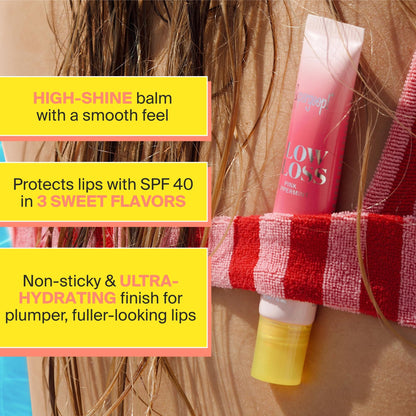 Supergoop! Glow Gloss SPF 40 Lip Balm – Pink Peppermint, High-Shine Non-Sticky Finish, 2 Pack