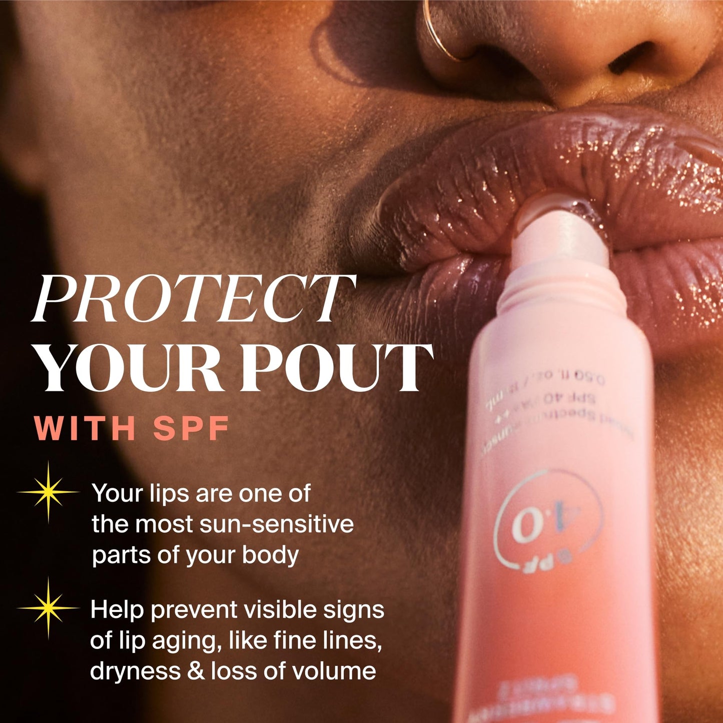 Supergoop! Glow Gloss SPF 40 Lip Balm – Pink Peppermint, High-Shine Non-Sticky Finish, 2 Pack