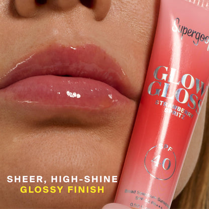 Supergoop! Glow Gloss SPF 40 Lip Balm – Strawberry Spritz (Sheer Coral Tint) – 2 Pack