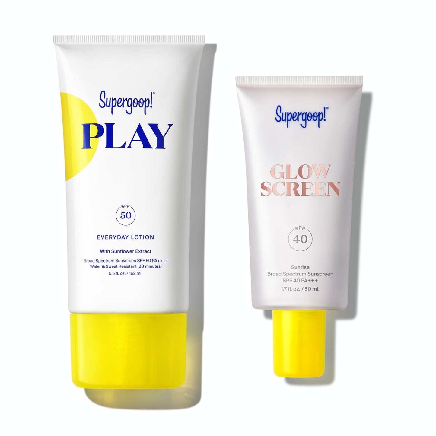 Supergoop! Glowscreen SPF 40 Sunrise + PLAY Everyday Lotion SPF 50 Bundle – Broad Spectrum Sunscreen for Face & Body (Sensitive Skin)