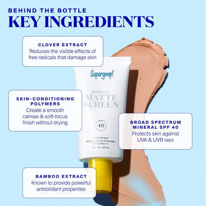 Supergoop! Mineral Mattescreen SPF 40 2-pack – Oil-Free, Matte Finish, Pore-Minimizing Sunscreen