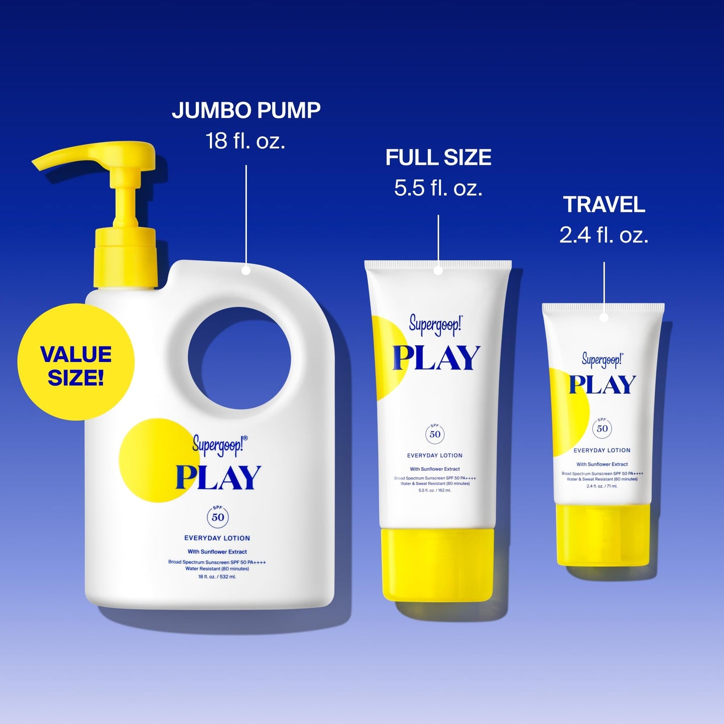 Supergoop! PLAY Everyday Lotion SPF 50 – Broad Spectrum Sunscreen for Face & Body