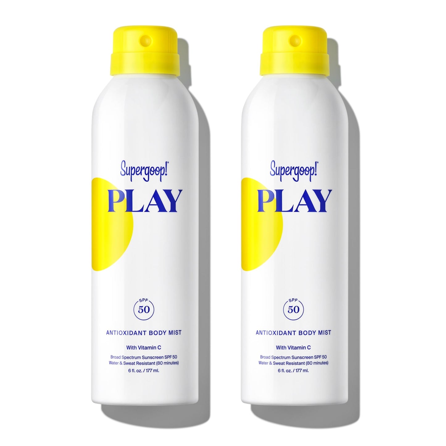 Supergoop! PLAY SPF 50 Antioxidant Body Mist with Vitamin C – 6 fl oz (2-Pack)