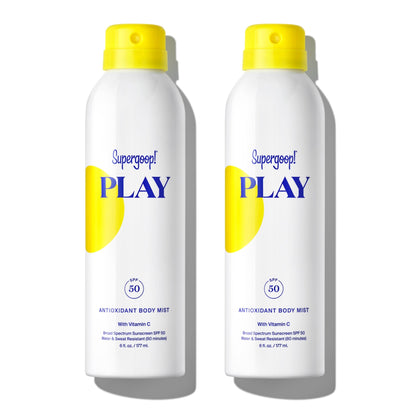 Supergoop! PLAY SPF 50 Antioxidant Body Mist with Vitamin C – 6 fl oz (2-Pack)