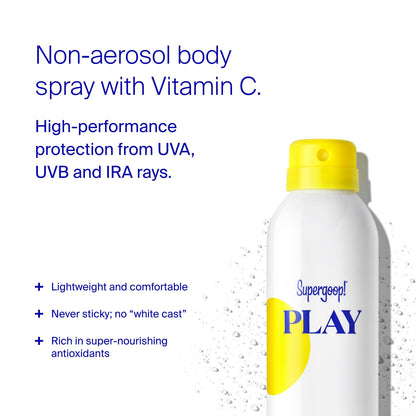 Supergoop! PLAY SPF 50 Antioxidant Body Mist with Vitamin C – 6 fl oz (2-Pack)
