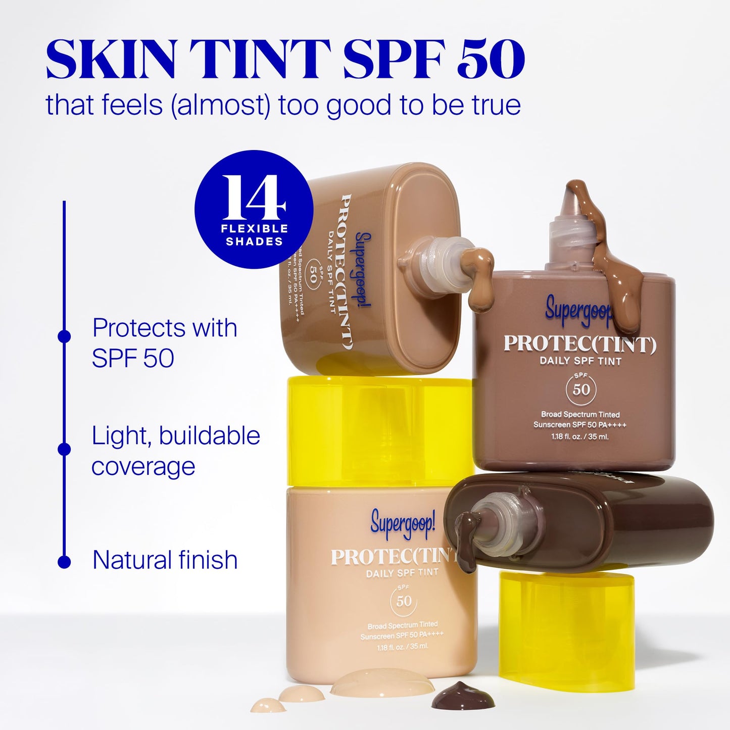 Supergoop! Protec(tint) SPF50 Daily Skin Tint — Light 40W, Natural Finish