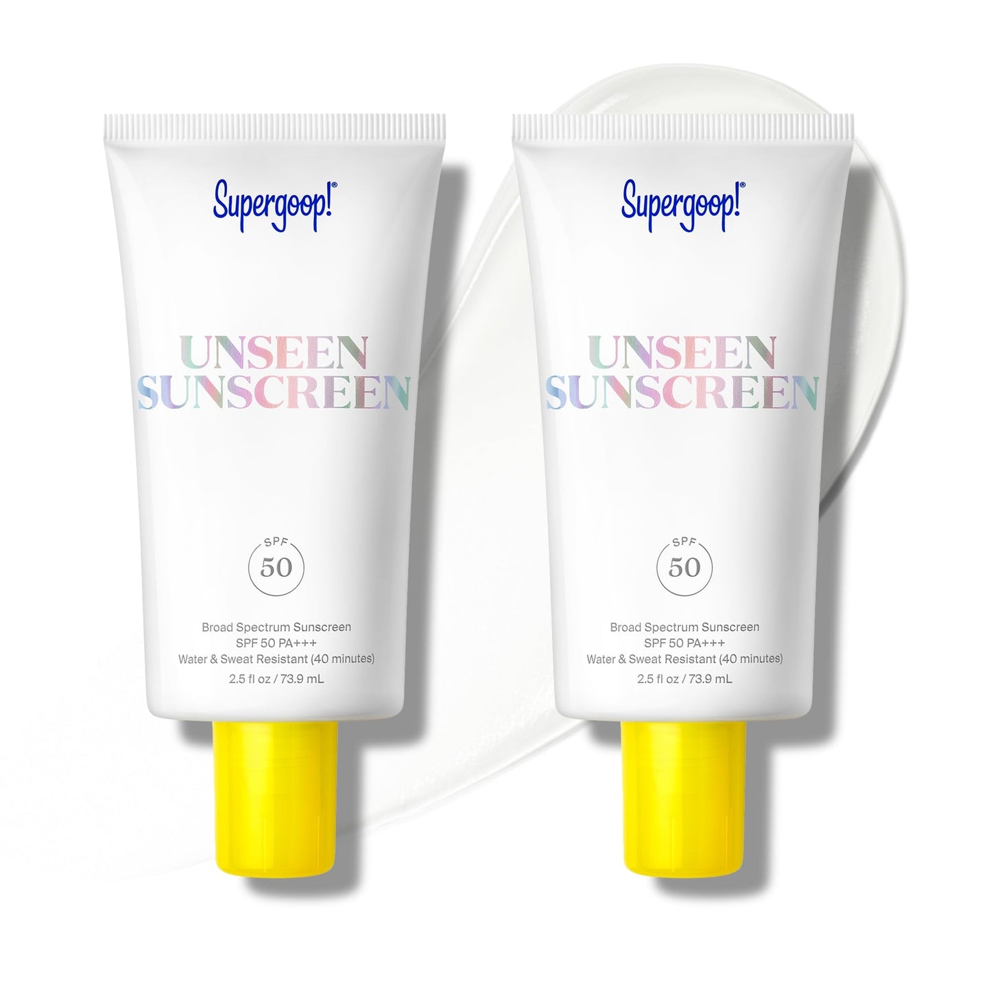 Supergoop! Unseen Sunscreen SPF 50 – Clear, Weightless Primer + Broad Spectrum – 2 Pack (2.5 fl oz)