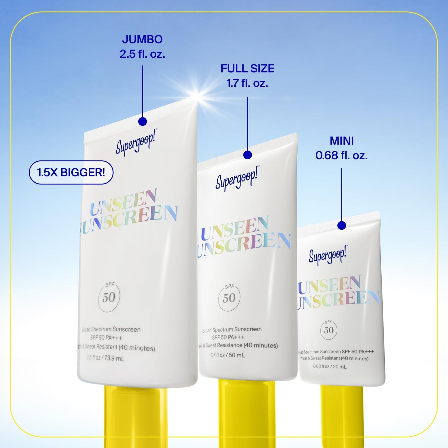 Supergoop! Unseen Sunscreen SPF 50 – Clear, Weightless Primer + Broad Spectrum – 2 Pack (2.5 fl oz)