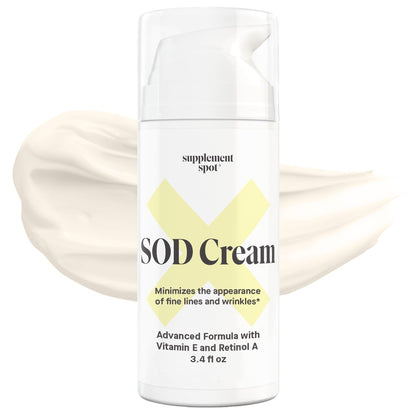 Supplement Spot SOD Anti-Aging Cream – Face Moisturizer for Fine Lines & Wrinkles, 3.4 oz