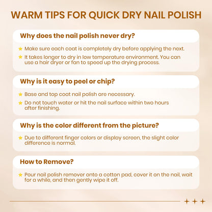 SUPWEE Quick-Dry Fall Winter Nail Polish Set | Fast Air-Dry Non-Gel Lacquer for Home or Salon