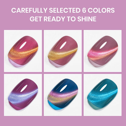SUPWEE Quick Dry Cat Eye Nail Polish Set – Magnetic, Non-Gel, Air-Dry Gloss