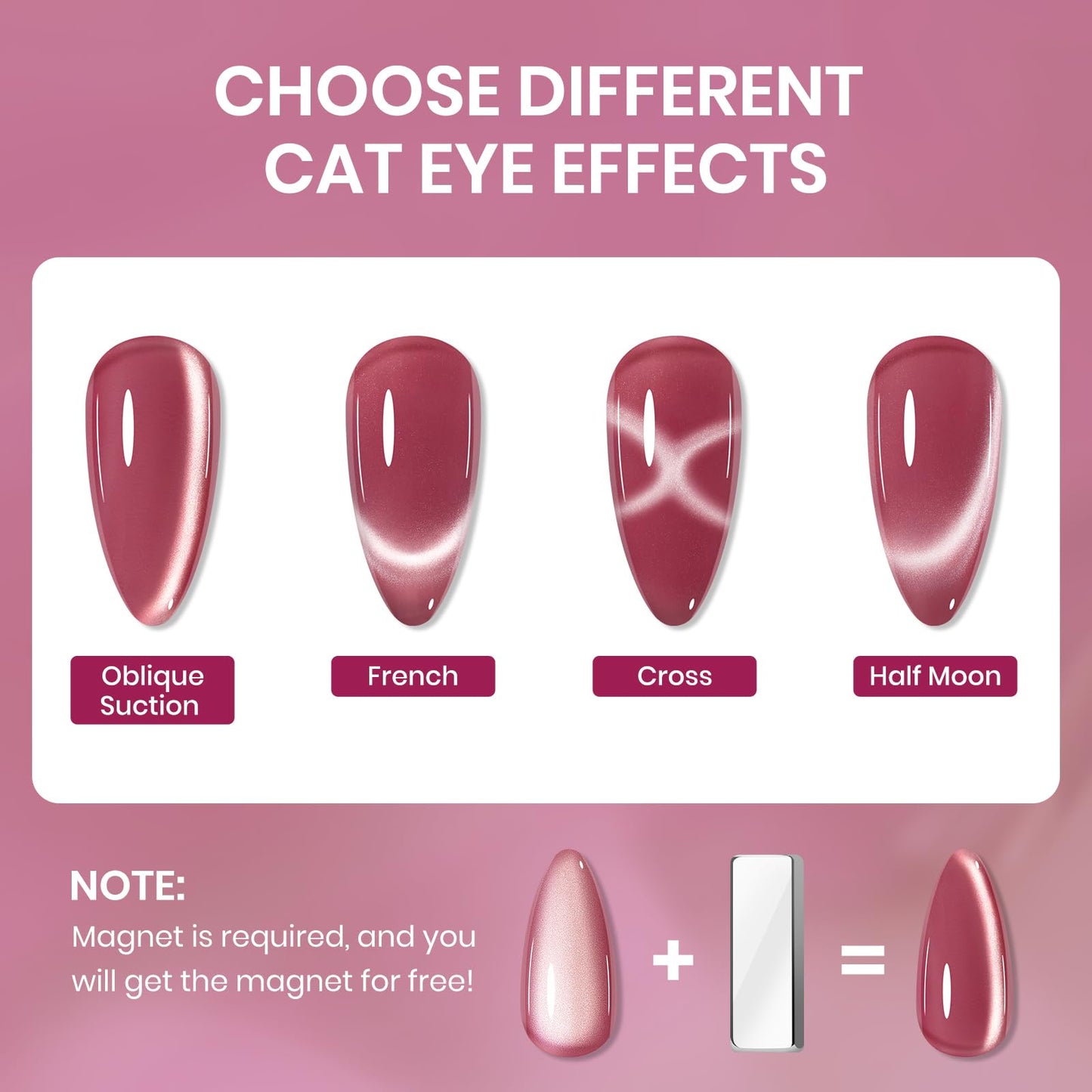 SUPWEE Cat Eye Nail Polish Set – 6 Quick-Dry Magnetic Lacquers for salon-worthy cat eye nails