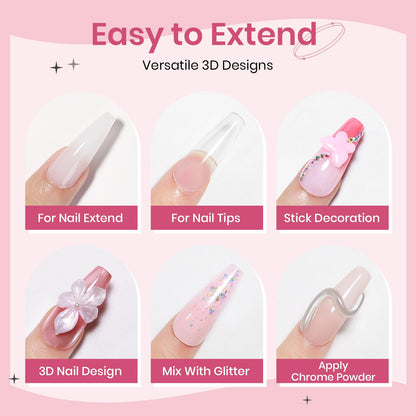 SUPWEE 3D Sculpting Gel Kit – Pearl White, Pink & White Builder Gel for At-Home Nails