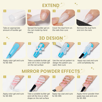 SUPWEE 3D Gel Nail Art Kit 60g White Builder Gel – Non-Sticky & Multi-Purpose Sculpting