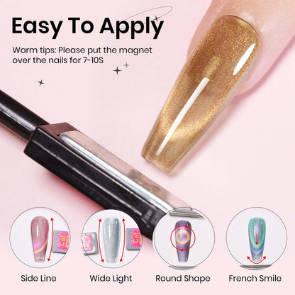 SUPWEE Cat Eye Gel Nail Polish Set – 12 Colors + Magnetic Stick, Galaxy Effect