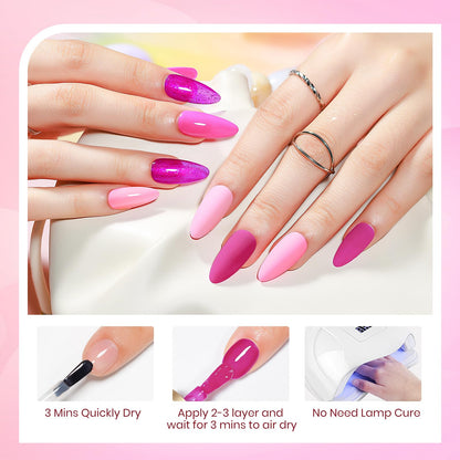 SUPWEE Hot Pink Nail Polish Set – Quick-Dry, High-Gloss Neon Pink Collection for Spring & Summer