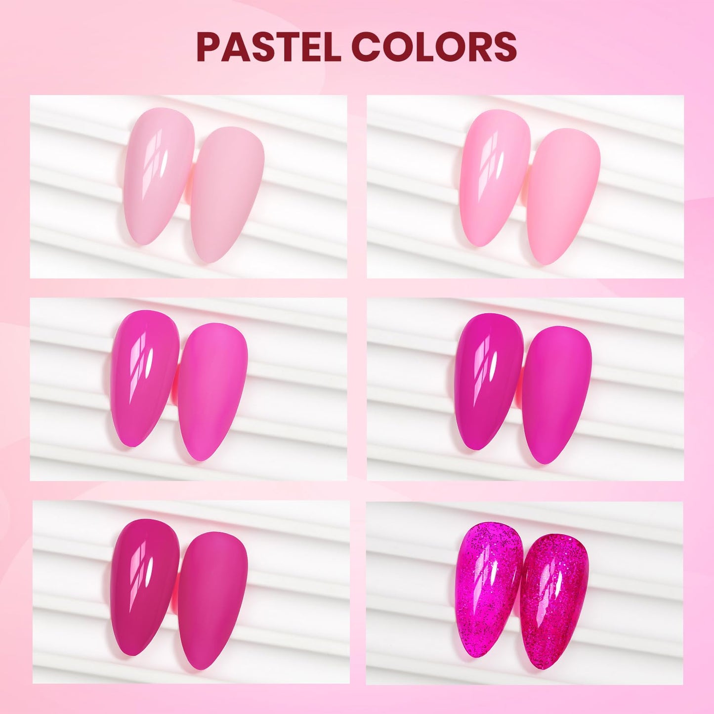 SUPWEE Hot Pink Nail Polish Set – Quick-Dry, High-Gloss Neon Pink Collection for Spring & Summer