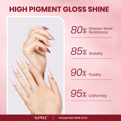 SUPWEE Nude Nail Polish Set – 6 Quick-Dry Neutral Colors for Elegant Manicures
