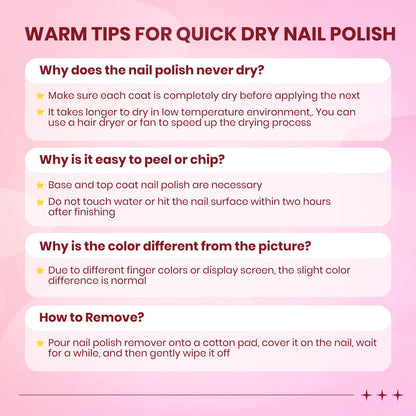 SUPWEE Hot Pink Nail Polish Set – Quick-Dry, High-Gloss Neon Pink Collection for Spring & Summer