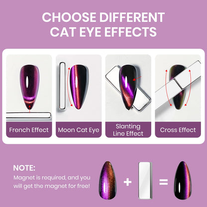 SUPWEE 9D Magnetic Cat Eye Nail Polish Set – Quick-Dry, No UV Lamp, High Gloss