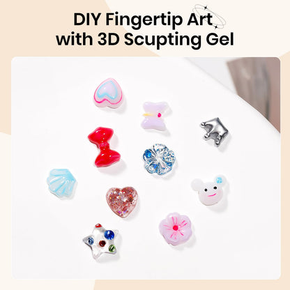 SUPWEE 3D Nail Gel Sculpting Gels – Clear & White Builder Gel for Home Nail Art