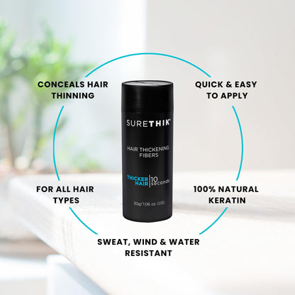 SureThik Hair Thickening Fibers Auburn – Lightweight Volume & All-Day Hold