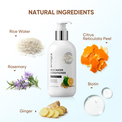 Svvimer Rice Water Hair Growth Conditioner – Thickening Biotin Formula, Sulfate-Free, 10 oz