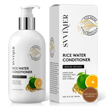 Svvimer Rice Water Hair Growth Conditioner – Thickening Biotin Formula, Sulfate-Free, 10 oz