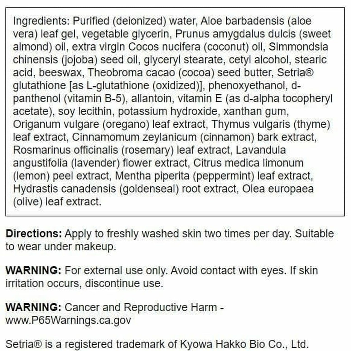 Swanson L-Glutathione Cream with Setria – 2 fl oz (59 ml)